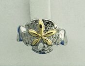 Steven Douglas Sand Dollar Ring, Sterling Silver/14K