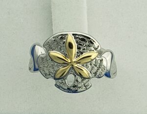 Steven Douglas Sand Dollar Ring, Sterling Silver/14K