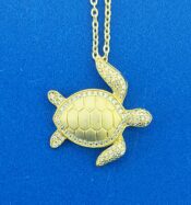 Alamea Sea Turtle Pendant, Sterling Silver & Gold Plated