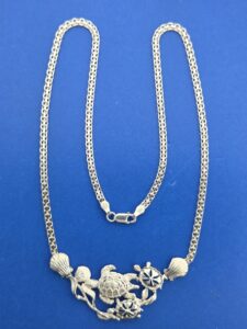 Sea Turtle Sealife Necklace, Sterling Silver