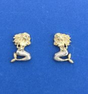 Mermaid Post Earrings, 14K 2-Tone