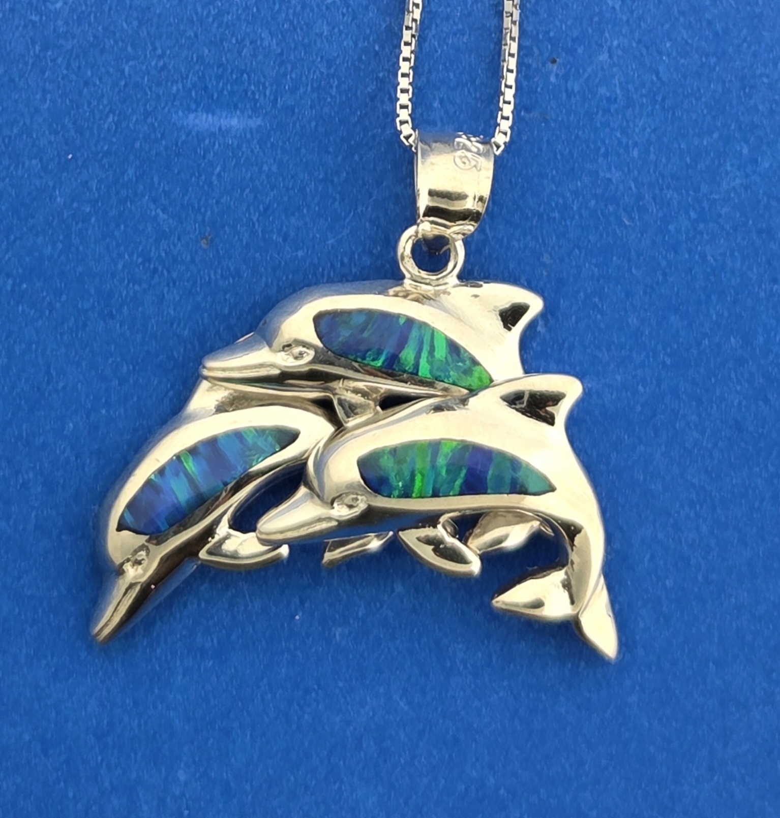 Dolphin Opal Pendnat, Sterling Silver 2 Dolphin Opal Pendnat, Sterling Silver - Image 2