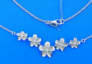 PLUMERIA,NECKLACE,STERLING