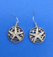 Starfish Cz Dangle Earrings, Sterling Silver/Rose Gold
