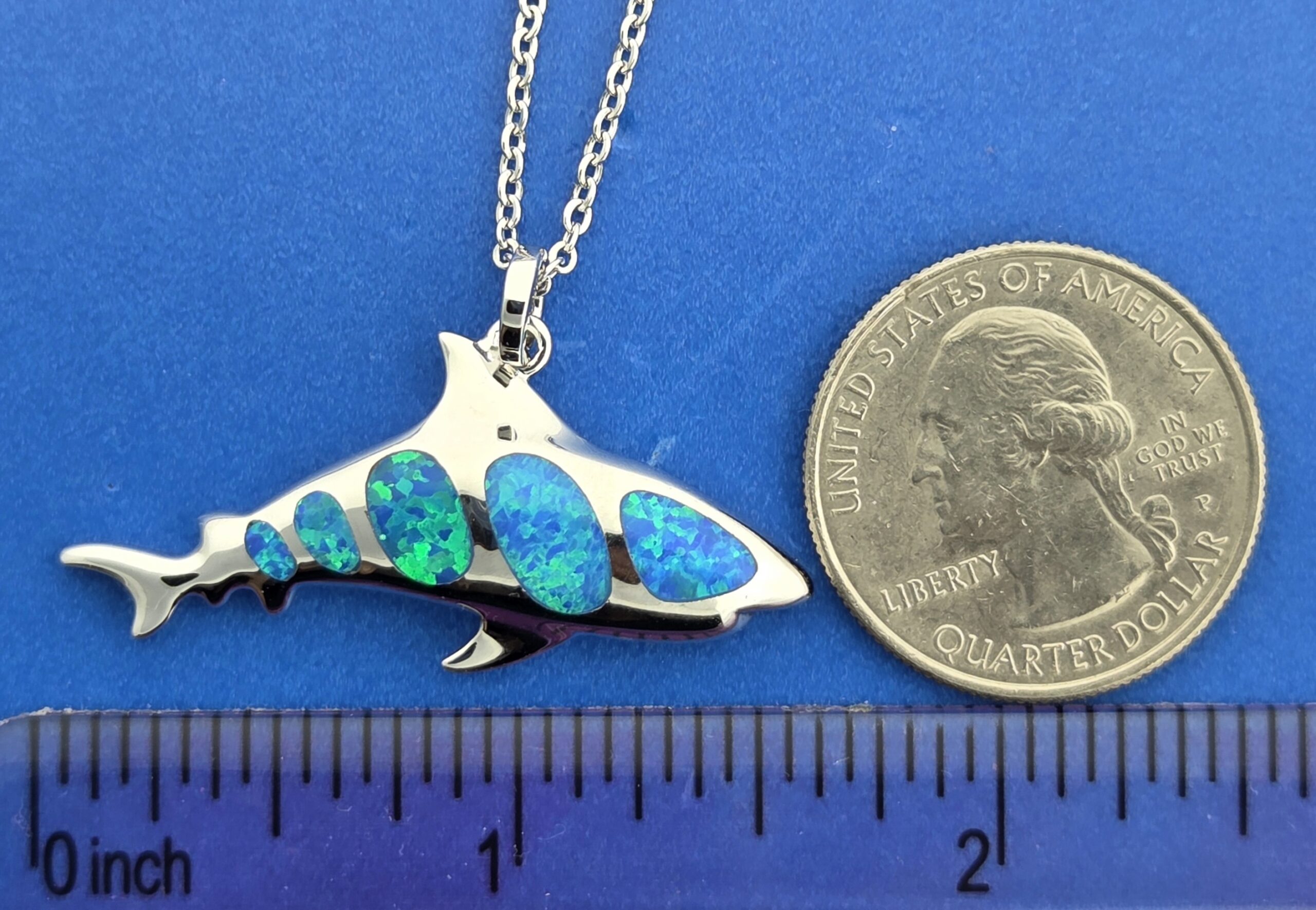 Alamea Shark Opal Pendant, Sterling Silver 2 Alamea Shark Opal Pendant, Sterling Silver - Image 2