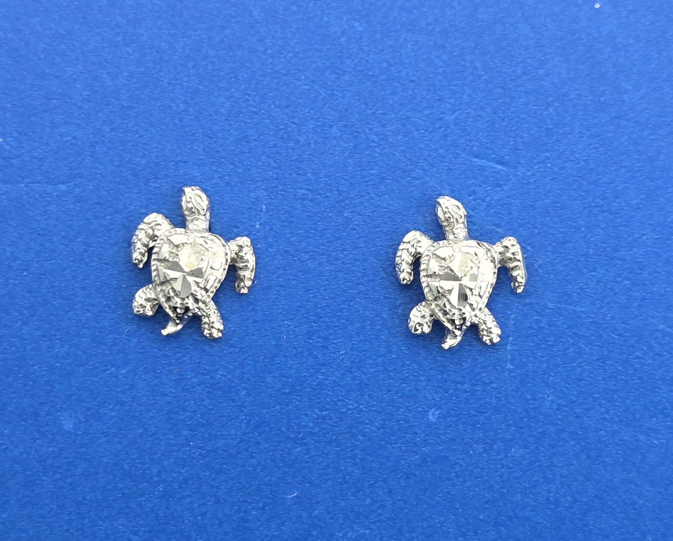 Sea Turtle Post Earrings, 14K White Gold 1 Sea Turtle Post Earrings, 14K White Gold