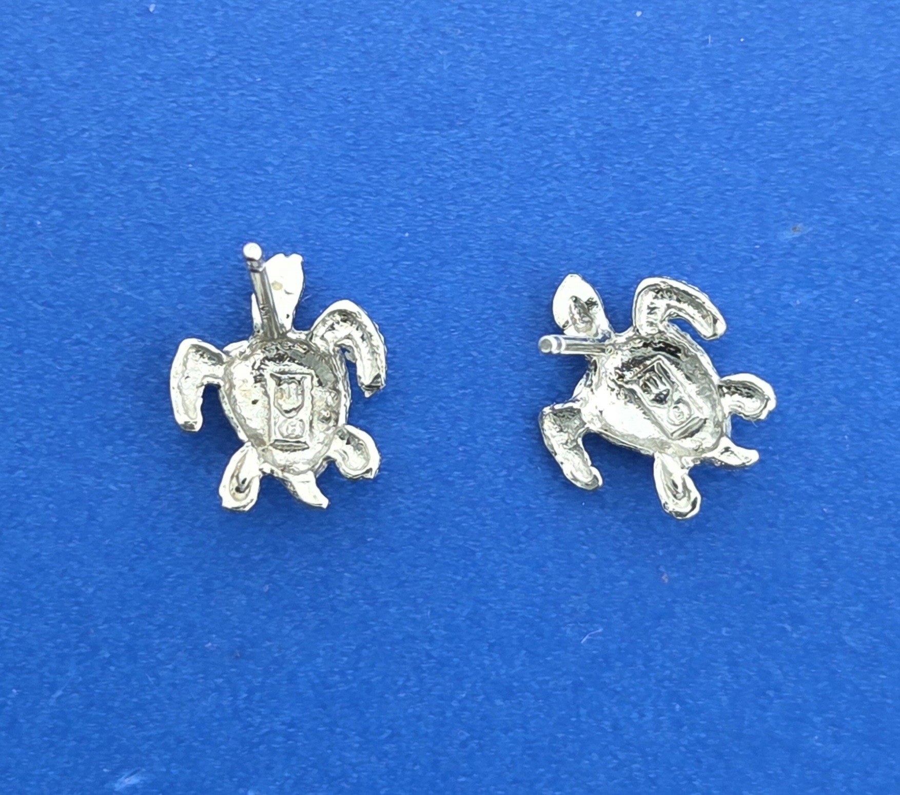 Sea Turtle Post Earrings, 14K White Gold 5 Sea Turtle Post Earrings, 14K White Gold - Image 5