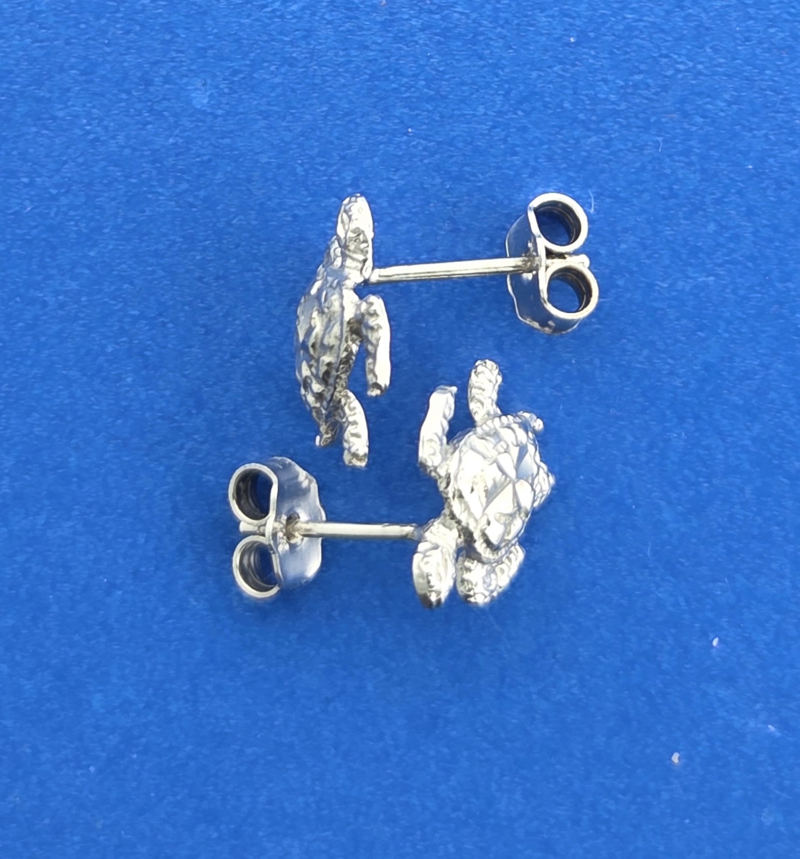 Sea Turtle Post Earrings, 14K White Gold 6 Sea Turtle Post Earrings, 14K White Gold - Image 6
