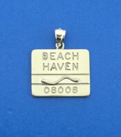 Beach Haven Beach Badge Pendant, 14K White Gold