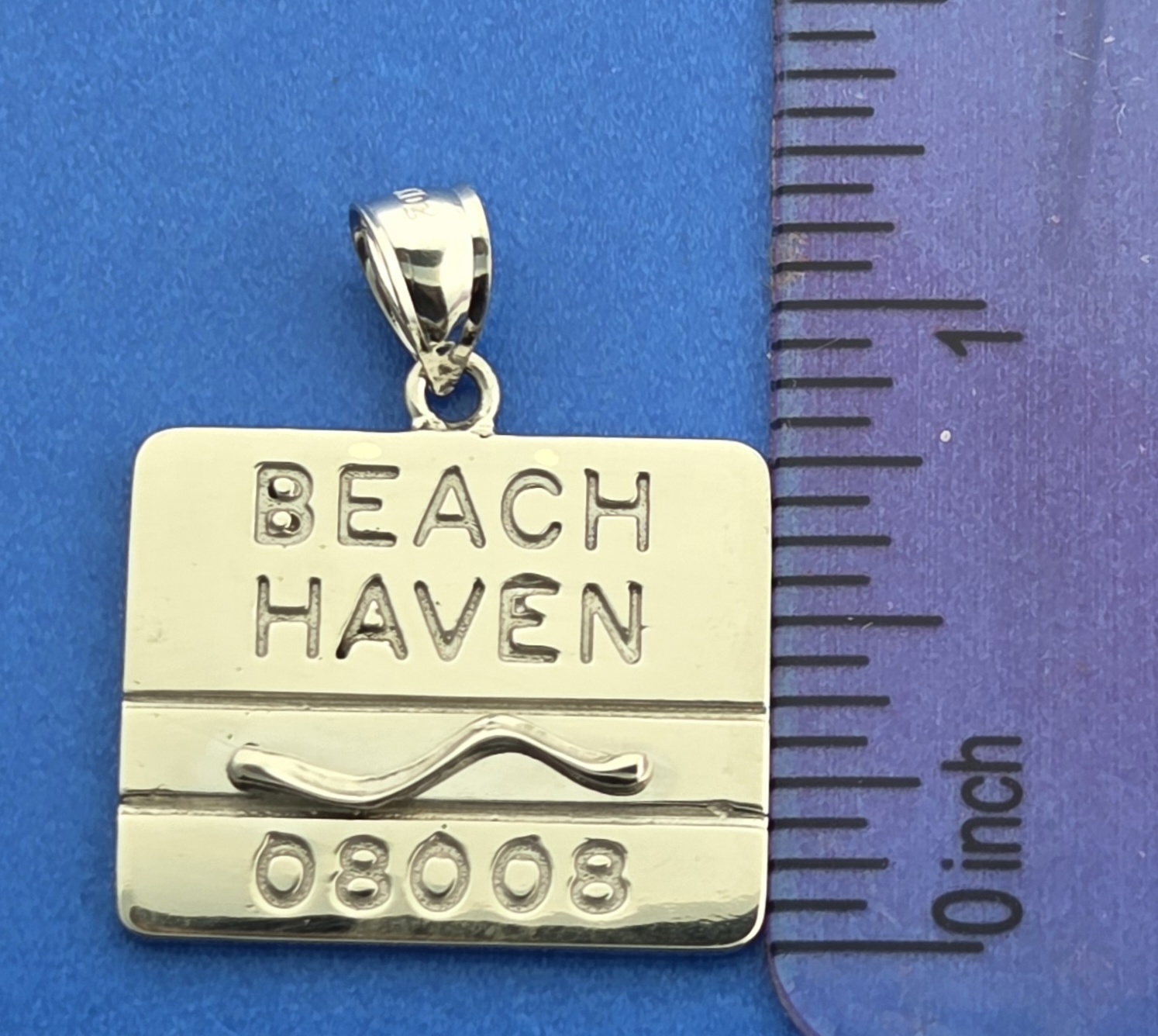 Beach Haven Beach Badge Pendant, 14K White Gold 3 Beach Haven Beach Badge Pendant, 14K White Gold - Image 3