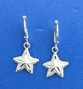 Starfish Dangle Lever Back Earring, Sterling Silver