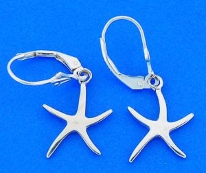 STARFISH,EARRING LEVER,STERLING