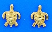 SEA TURTLE,POST,EARRING,YELLOW