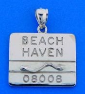 BEACH HAVEN,LBI,LONG BEACH ISLAND,BADGE,14K WHITE GOLD