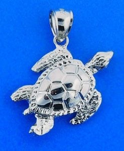 SEA TURTLE,CHARM,STERLING