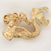 14k steven douglas mermaid slide pendant yellow gold