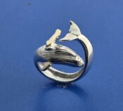 Steven Douglas Humpback Whale Wrap Ring, Sterling Silver & 14K