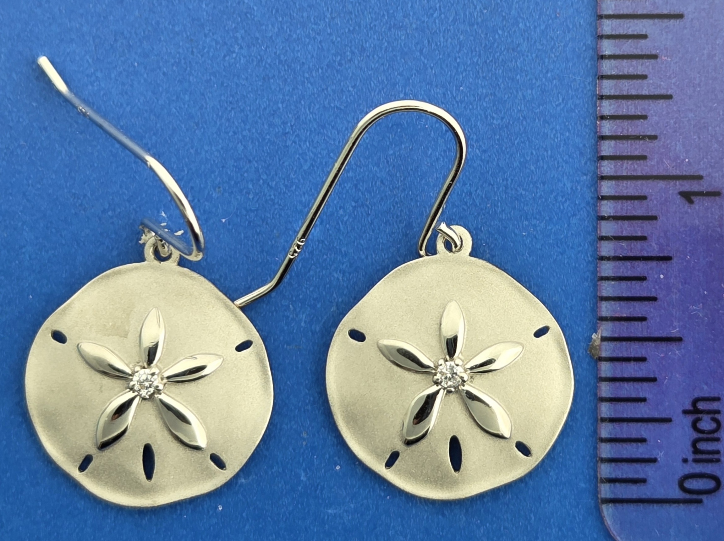 Alamea Sand Dollar Dangle Earring, Sterling Silver 4 Alamea Sand Dollar Dangle Earring, Sterling Silver - Image 4