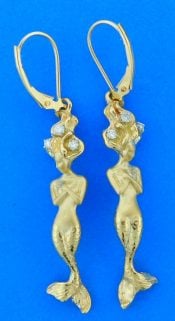 14k steven douglas mermaid dangle earrings