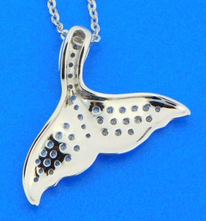 sterling silver whale tail pendant
