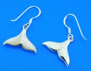 sterling silver whale tail earrings