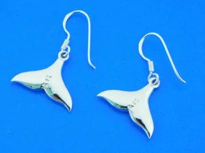 sterling silver whale tail earrings