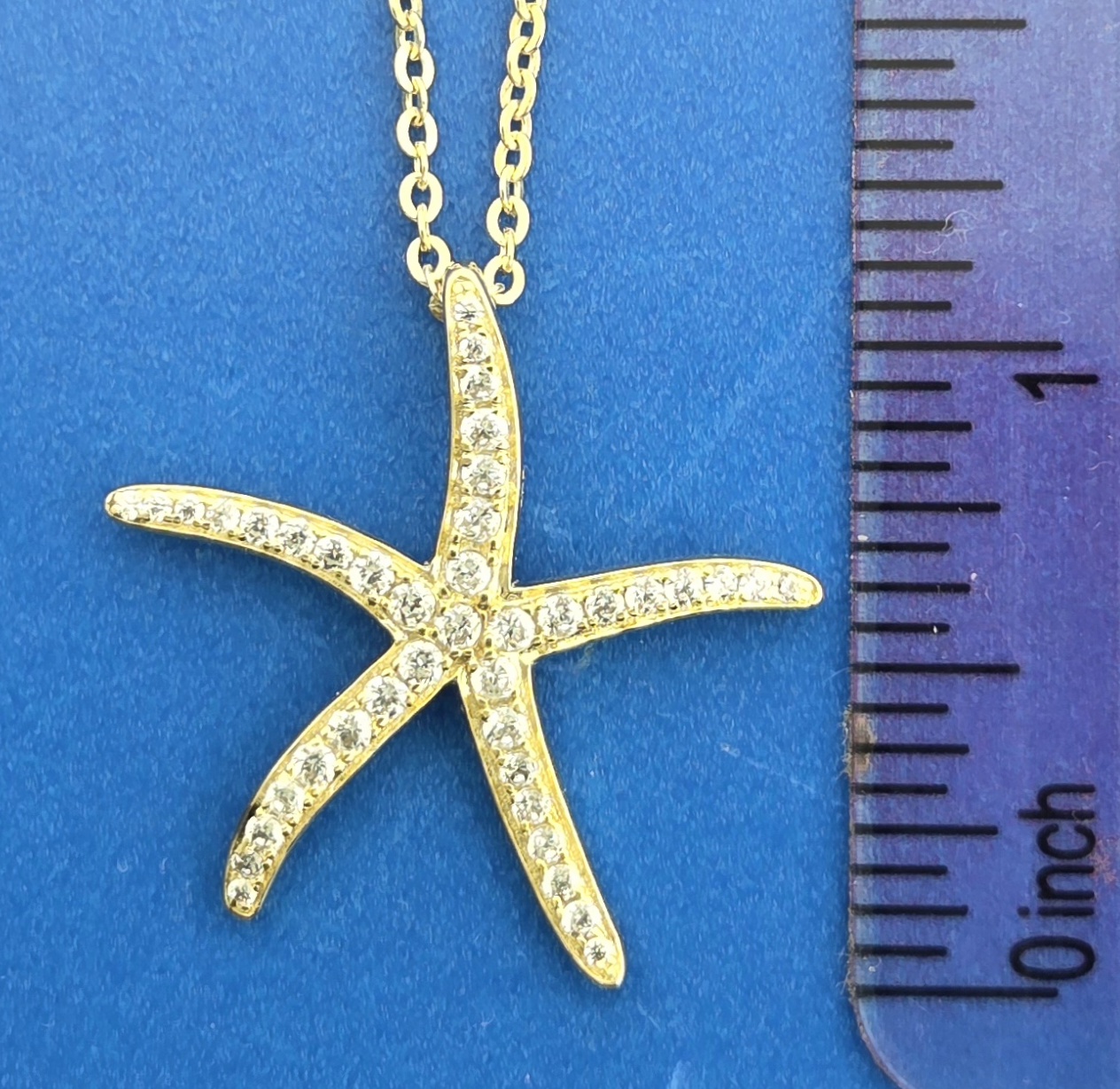 Alamea Starfish Pendant Sterling Silver, 14K Yellow Gold Plated 5 Alamea Starfish Pendant Sterling Silver, 14K Yellow Gold Plated - Image 5