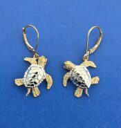 Denny Wong Sea Turtle Dangle Earrings, 14K 2-Tone