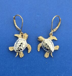 Denny Wong Sea Turtle Dangle Earrings, 14K 2-Tone