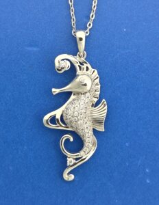 Alamea Seahorse Cz Pendant, Sterling Silver