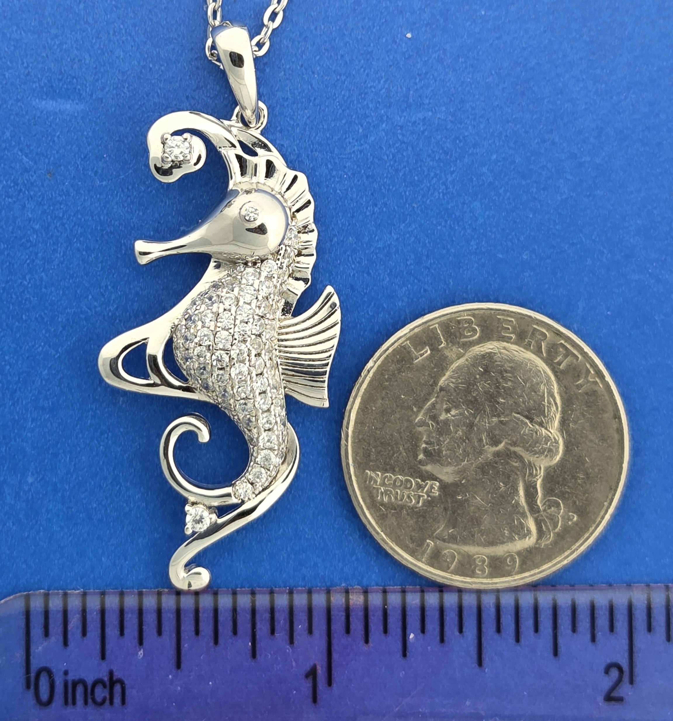 Alamea Seahorse Cz Pendant, Sterling Silver 4 Alamea Seahorse Cz Pendant, Sterling Silver - Image 4