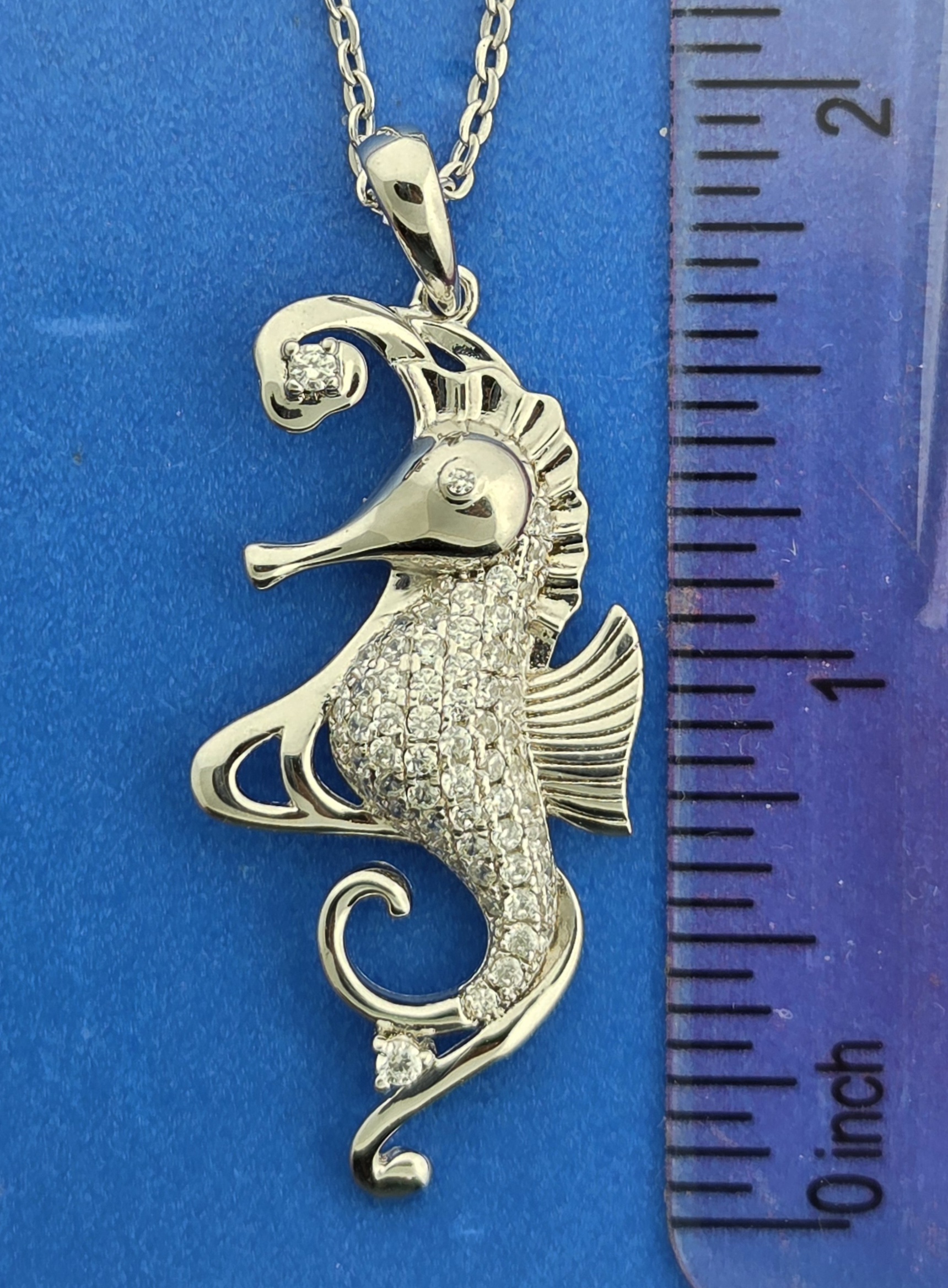 Alamea Seahorse Cz Pendant, Sterling Silver 5 Alamea Seahorse Cz Pendant, Sterling Silver - Image 5