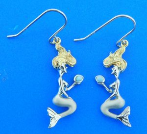 Alamea Mermaid Dangle Earrings, Sterling Silver/14K 2-Tone