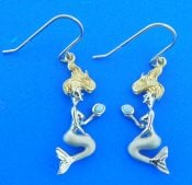 Alamea Mermaid Dangle Earrings, Sterling Silver/14K 2-Tone