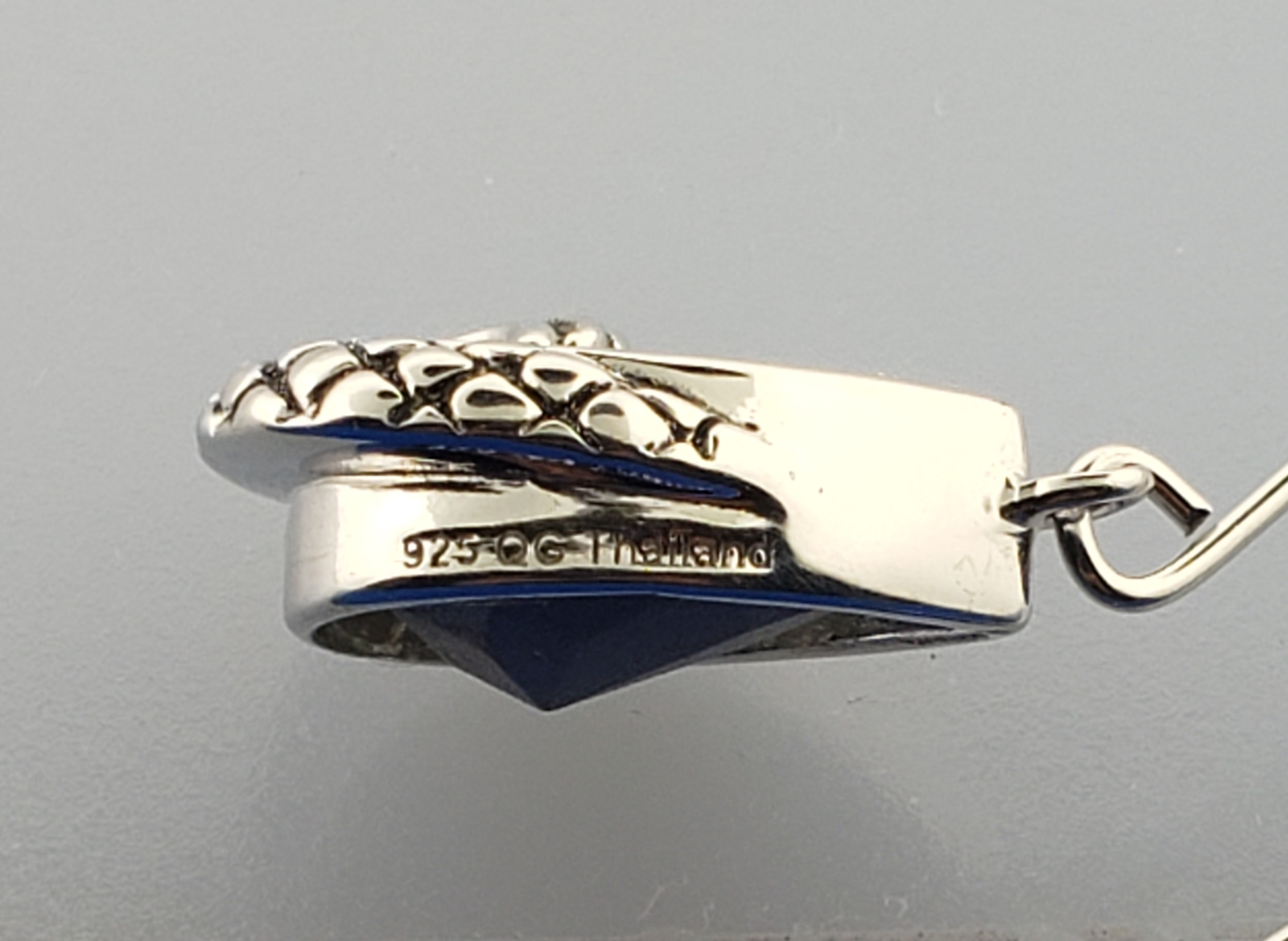 Mermaid Tail Earrings, Sterling Silver & Crystal 4 Mermaid Tail Earrings, Sterling Silver & Crystal - Image 4