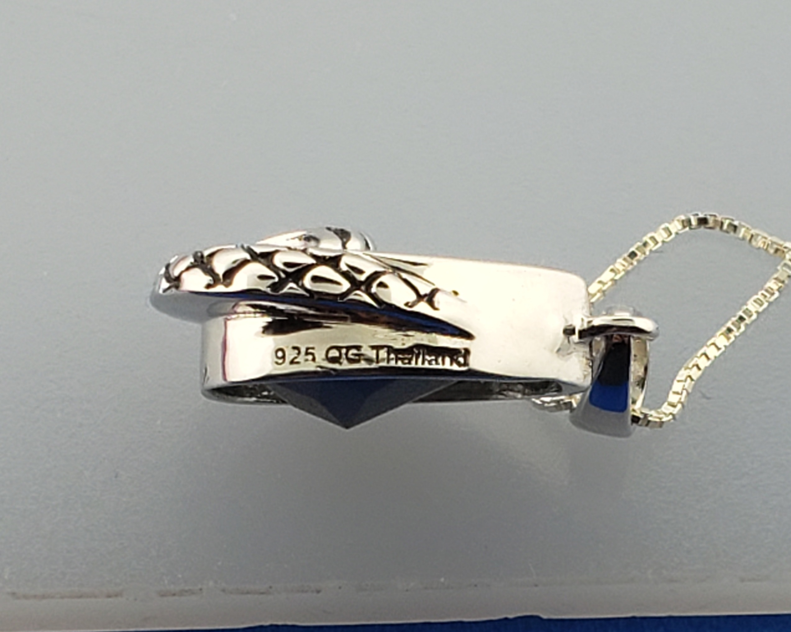 Mermaid Tail With Blue Crystal Pendant, Sterling Silver 5 Mermaid Tail With Blue Crystal Pendant, Sterling Silver - Image 5