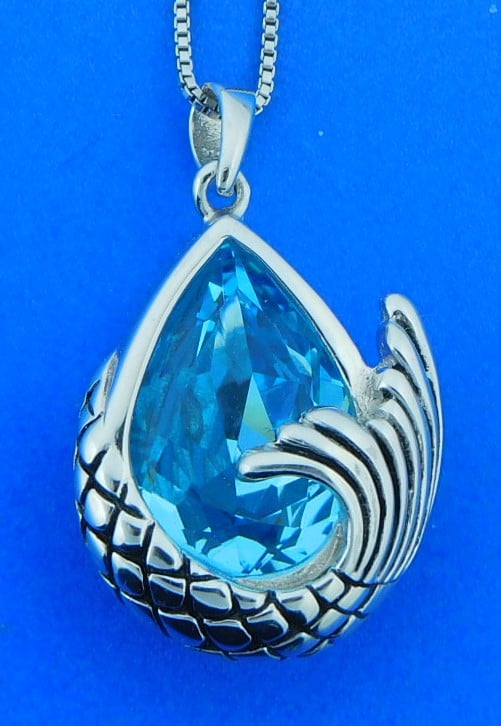 Mermaid Tail Necklace, Silver - Michaela Farkasovska Fine Jewelry