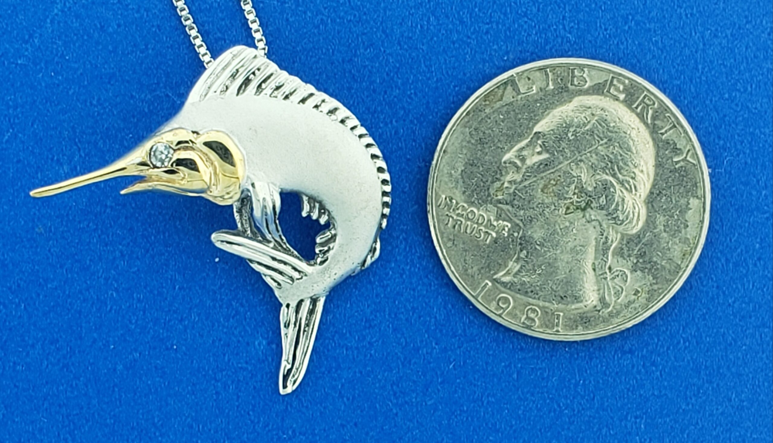 Steven Douglas 3D Marlin Pendant, Sterling Silver/14K 6 Steven Douglas 3D Marlin Pendant, Sterling Silver/14K - Image 6