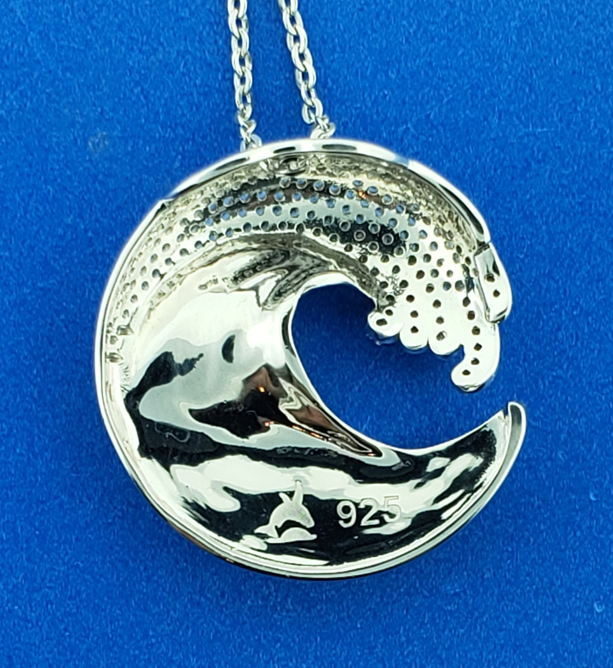 Alamea Opal Wave Pendant Large Size, Sterling Silver 4 Alamea Opal Wave Pendant Large Size, Sterling Silver - Image 4