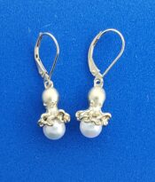 Steven Douglas Octopus Pearl Earrings, 14K Yellow Gold