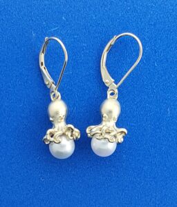 Steven Douglas Octopus Pearl Earrings, 14K Yellow Gold