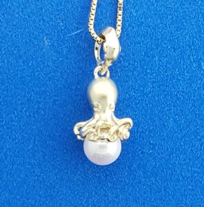 Steven Douglas Octopus Pearl Pendant, 14K Yellow Gold