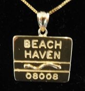 Beach Haven Beach Badge Pendant, 14k