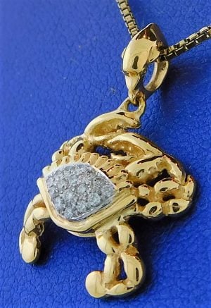 Steven Douglas Diamond Crab Pendant, 14k Yellow Gold