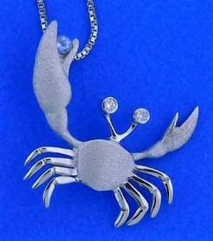 Denny Wong Crab Pendant, Precious Silver