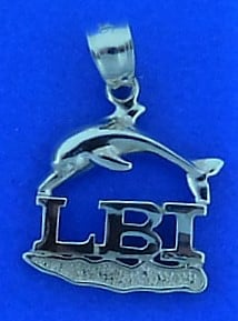 Lbi Dolphin Island Charm/Pendant Sterling Silver