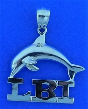 Lbi Dolphin Pendant, Sterling Silver