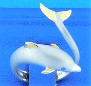 Steven Douglas Dolphin Wrap Ring, Sterling Silver/14k