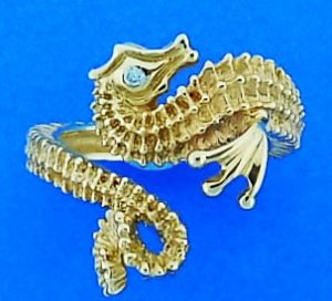 Steven Douglas Seahorse Wrap Ring, 14k