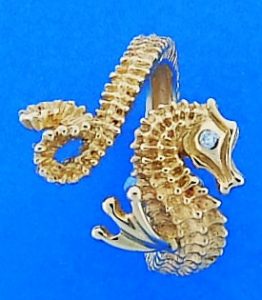 Steven Douglas Seahorse Wrap Ring, 14k